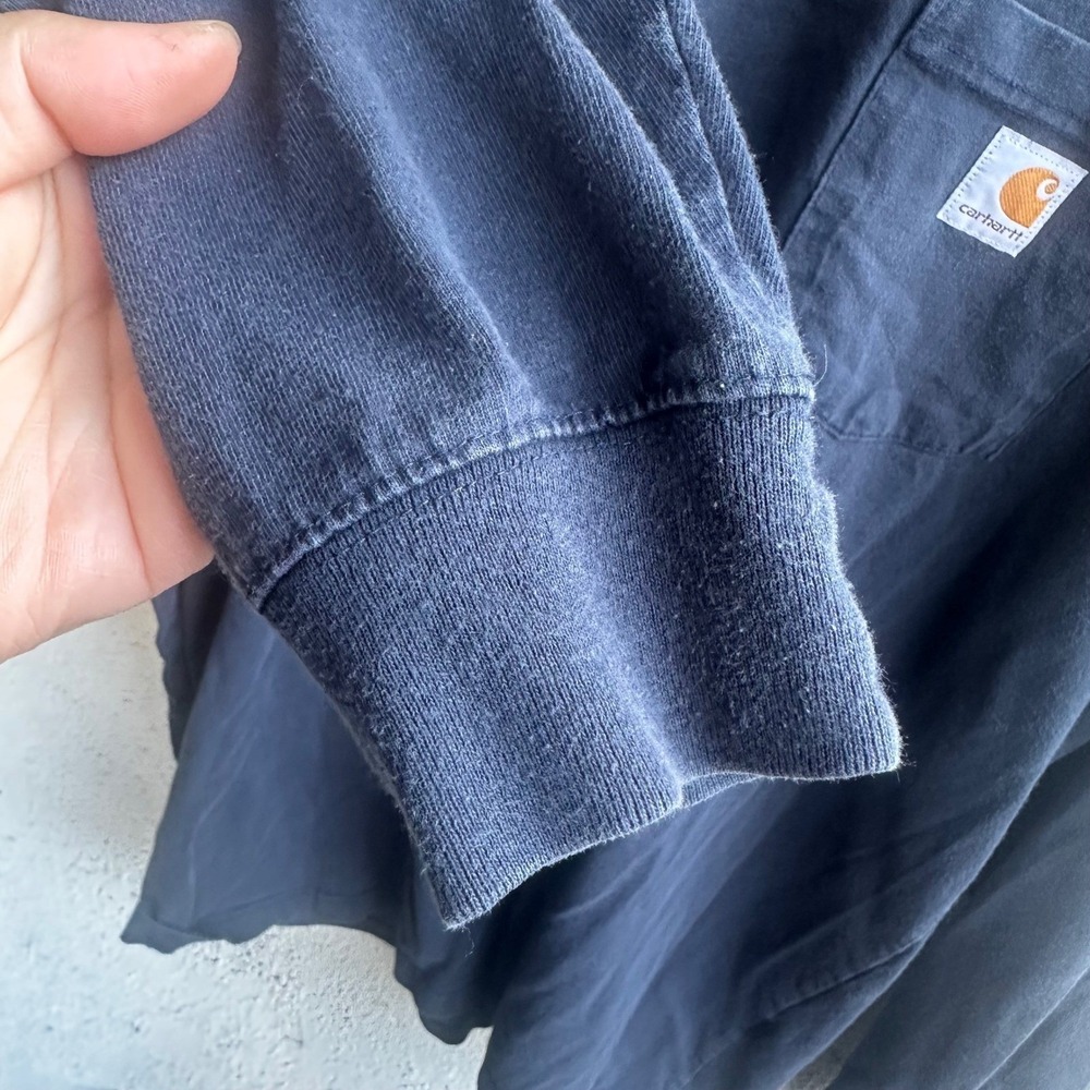 Carhartt Loose Fit Long Sleeve Pocket T Shirt Mens XL Dark Blue - Picture 4 of 5